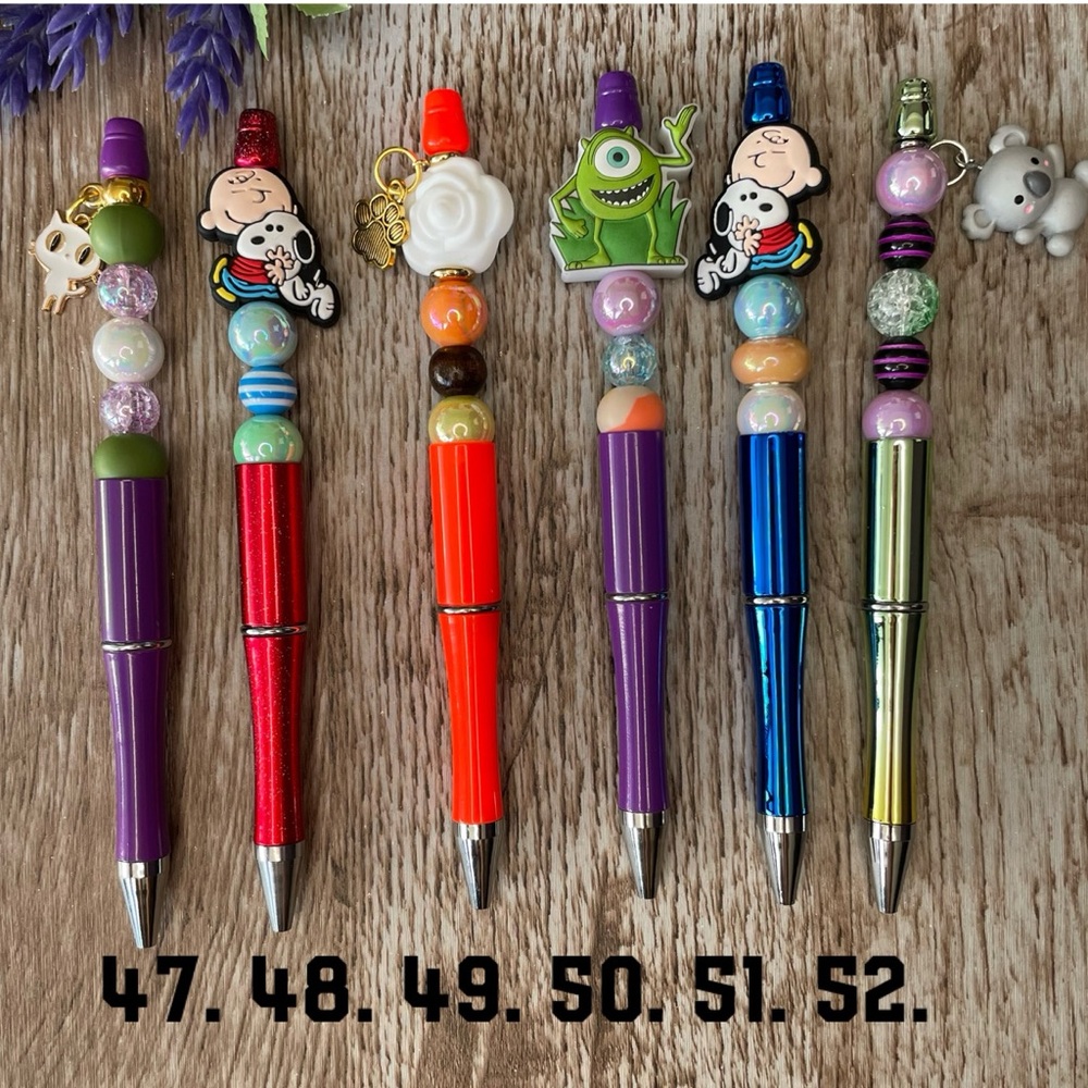 Writing Pen Cat Snoopy Dog Mike Artisan Beaded Gift Custom Handcrafted Office